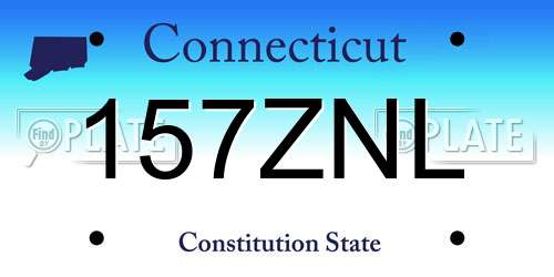 157ZNL Connecticut License Plate