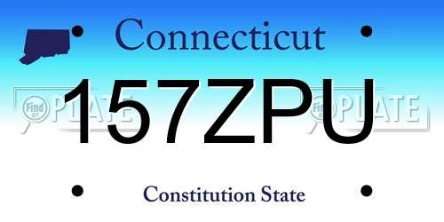 157ZPU Connecticut License Plate