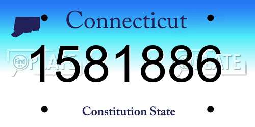 1581886 Connecticut License Plate
