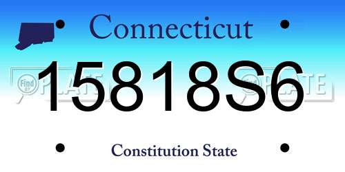 15818S6 Connecticut License Plate