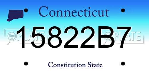 15822B7 Connecticut License Plate