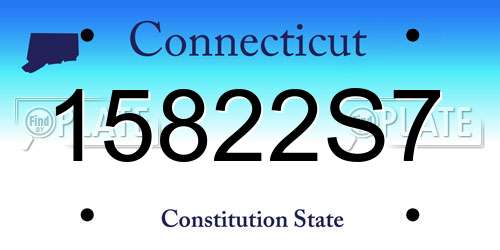15822S7 Connecticut License Plate