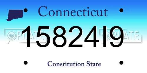 15824I9 Connecticut License Plate