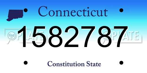 1582787 Connecticut License Plate