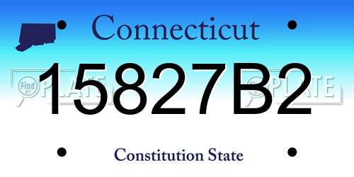 15827B2 Connecticut License Plate
