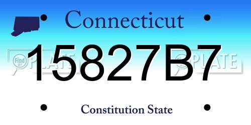 15827B7 Connecticut License Plate