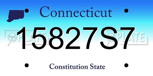 15827S7 Connecticut License Plate