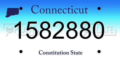 1582880 Connecticut License Plate