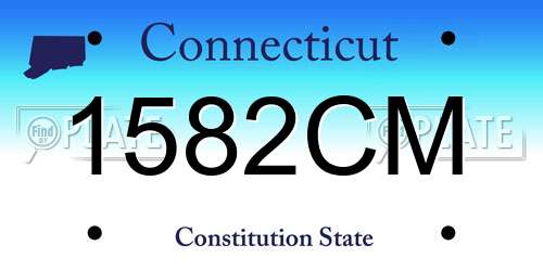 1582CM Connecticut License Plate
