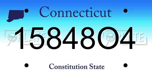 15848O4 Connecticut License Plate