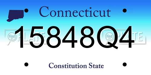 15848Q4 Connecticut License Plate