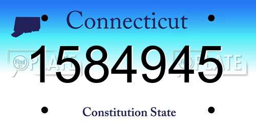 1584945 Connecticut License Plate