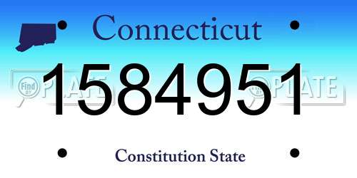 1584951 Connecticut License Plate