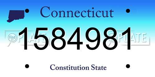 1584981 Connecticut License Plate