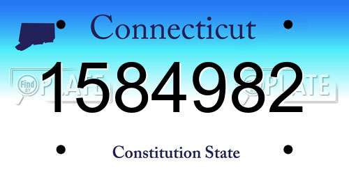 1584982 Connecticut License Plate