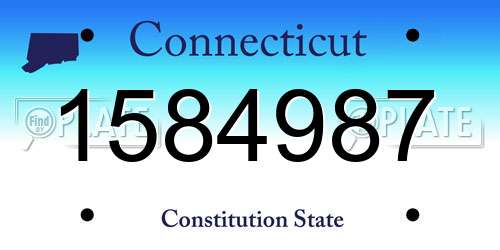 1584987 Connecticut License Plate