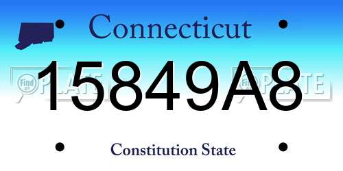 15849A8 Connecticut License Plate