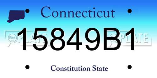 15849B1 Connecticut License Plate