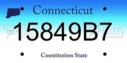 15849B7 Connecticut License Plate