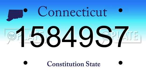 15849S7 Connecticut License Plate