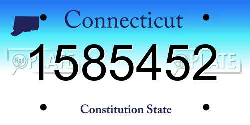 1585452 Connecticut License Plate