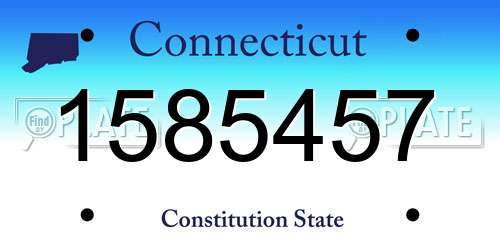 1585457 Connecticut License Plate
