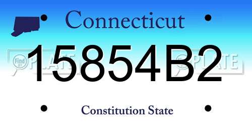 15854B2 Connecticut License Plate