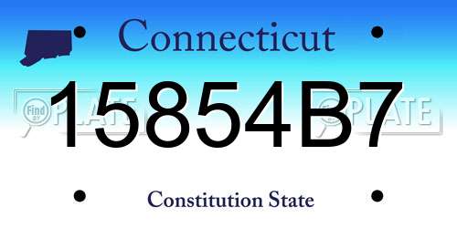 15854B7 Connecticut License Plate