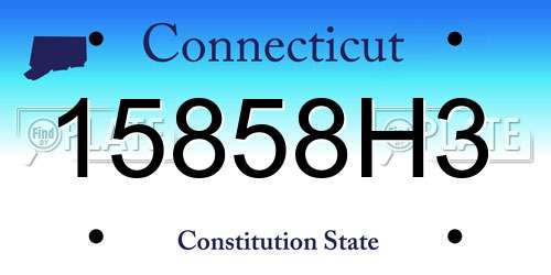 15858H3 Connecticut License Plate