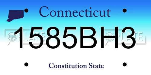1585BH3 Connecticut License Plate