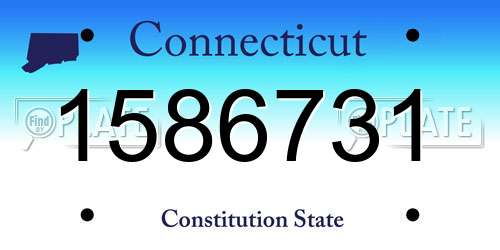 1586731 Connecticut License Plate