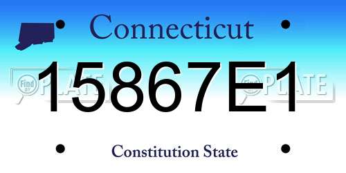 15867E1 Connecticut License Plate