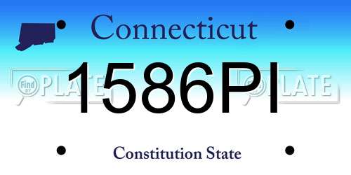 1586PI Connecticut License Plate