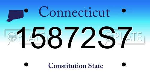 15872S7 Connecticut License Plate