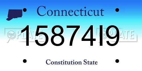 15874I9 Connecticut License Plate
