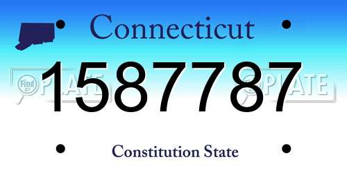 1587787 Connecticut License Plate