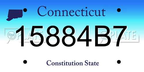 15884B7 Connecticut License Plate