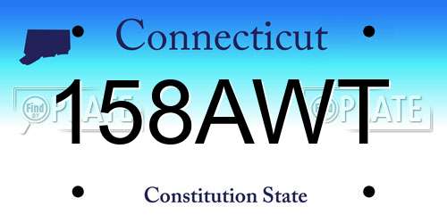 158AWT Connecticut License Plate