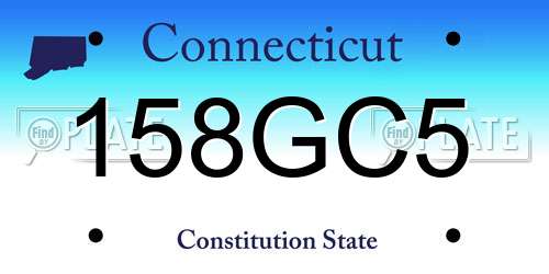 158GC5 Connecticut License Plate