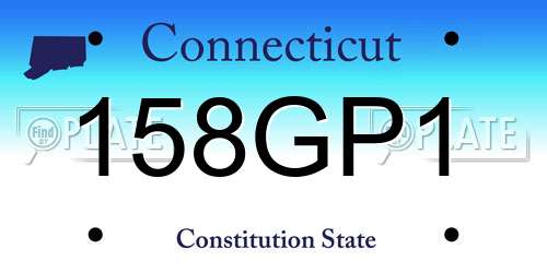 158GP1 Connecticut License Plate