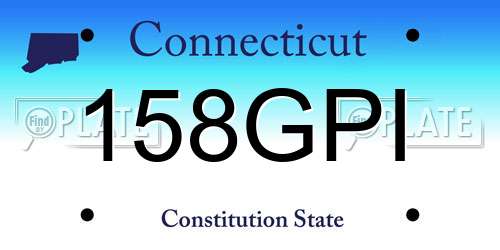 158GPI Connecticut License Plate