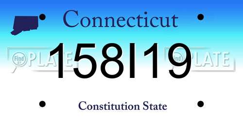 158I19 Connecticut License Plate