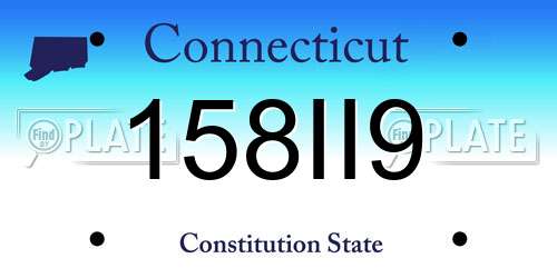 158II9 Connecticut License Plate
