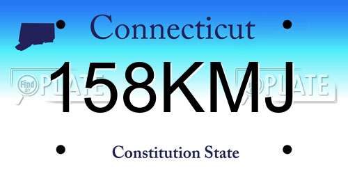 158KMJ Connecticut License Plate