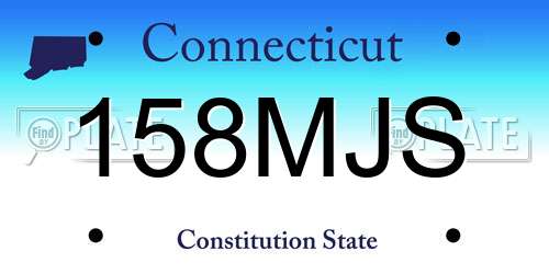 158MJS Connecticut License Plate