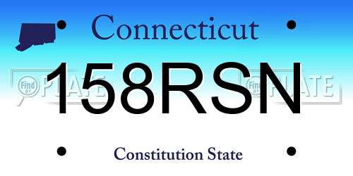 158RSN Connecticut License Plate