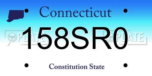 158SR0 Connecticut License Plate