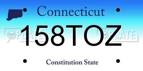 158TOZ Connecticut License Plate