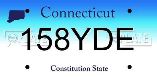 158YDE Connecticut License Plate