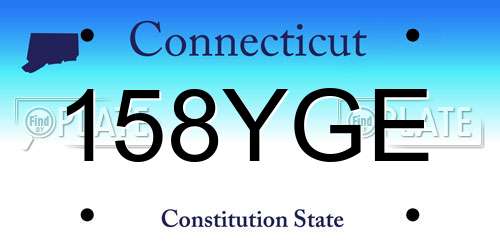 158YGE Connecticut License Plate
